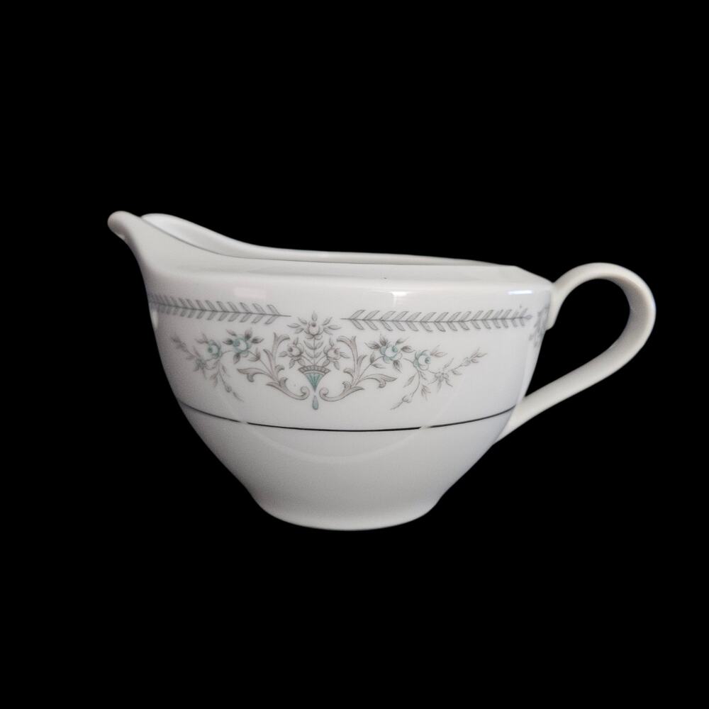 Rose China Brenda Japan Creamer Silver Trim Floral Vintage Porcelain